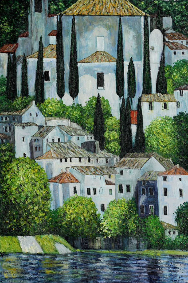 Church in Cassone (Landscape with Cypress) Oil Painting by Gustav Klimt